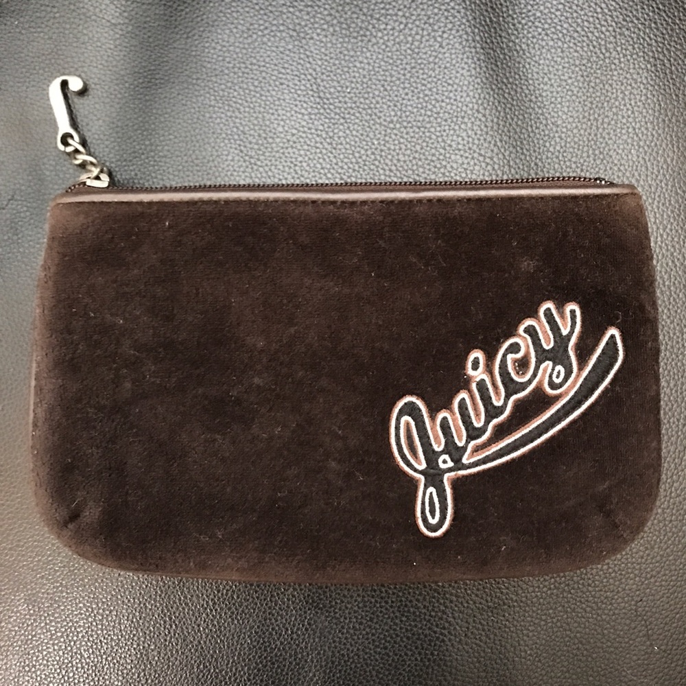 Juicy Couture Brown Clutch Wallet Velour with mirror